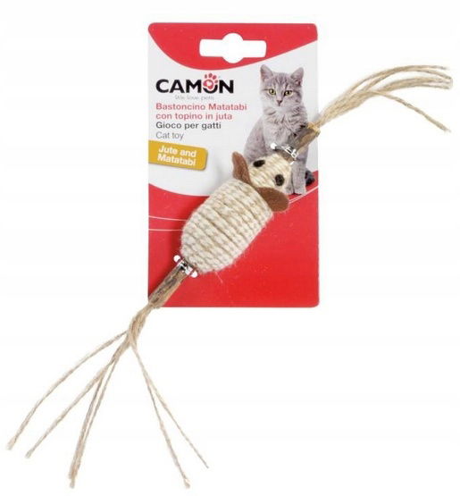 Matatabi Palica S Jutovou Myšou Hračka Pre Mačku Hryzátko Mačka Camon Cat Toy