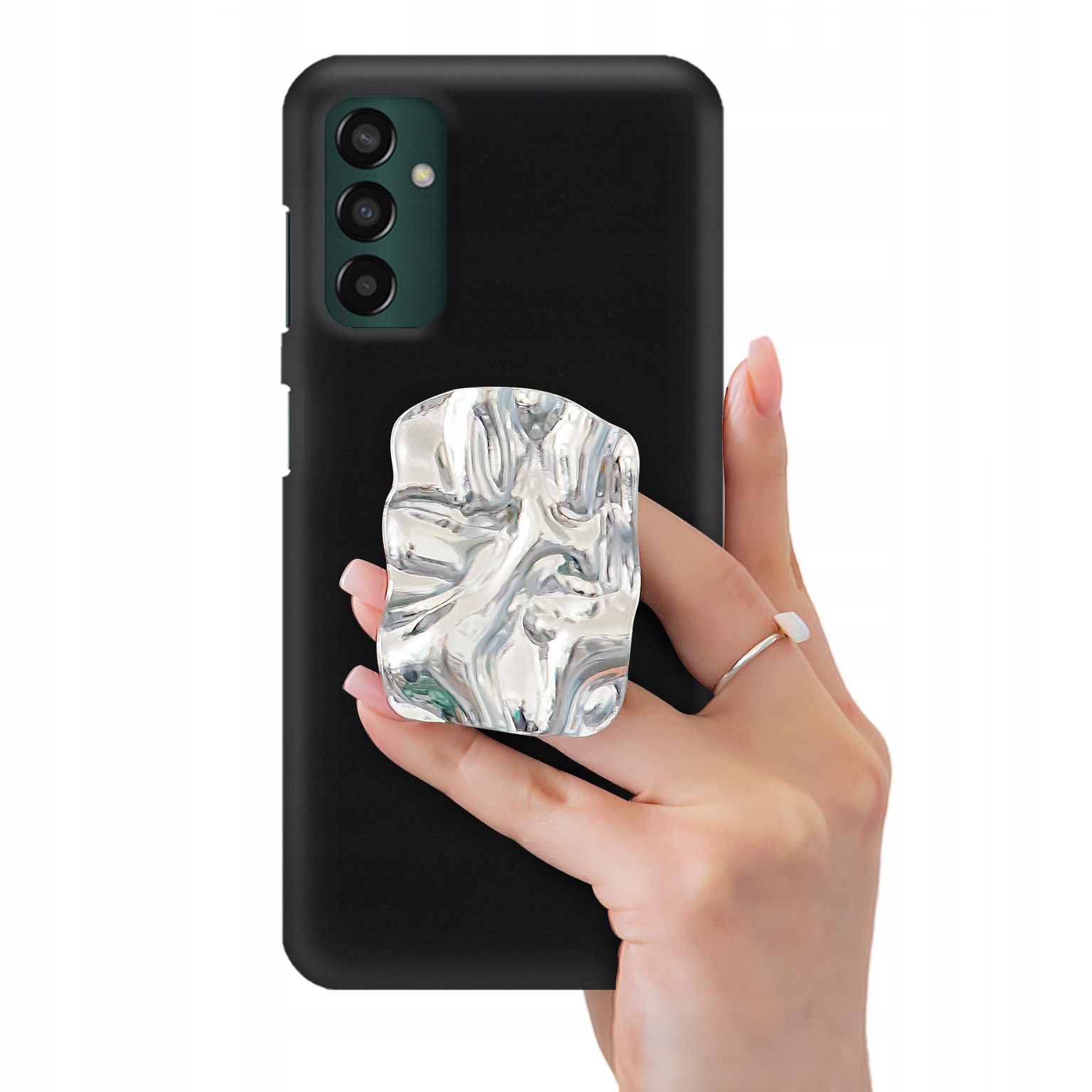 Matné puzdro Bracket strieborný pre Samsung M13 4G