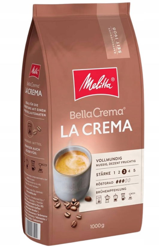 Melitta Bella Crema La Crema zrnková káva 1 kg Dovoz z Nemecka