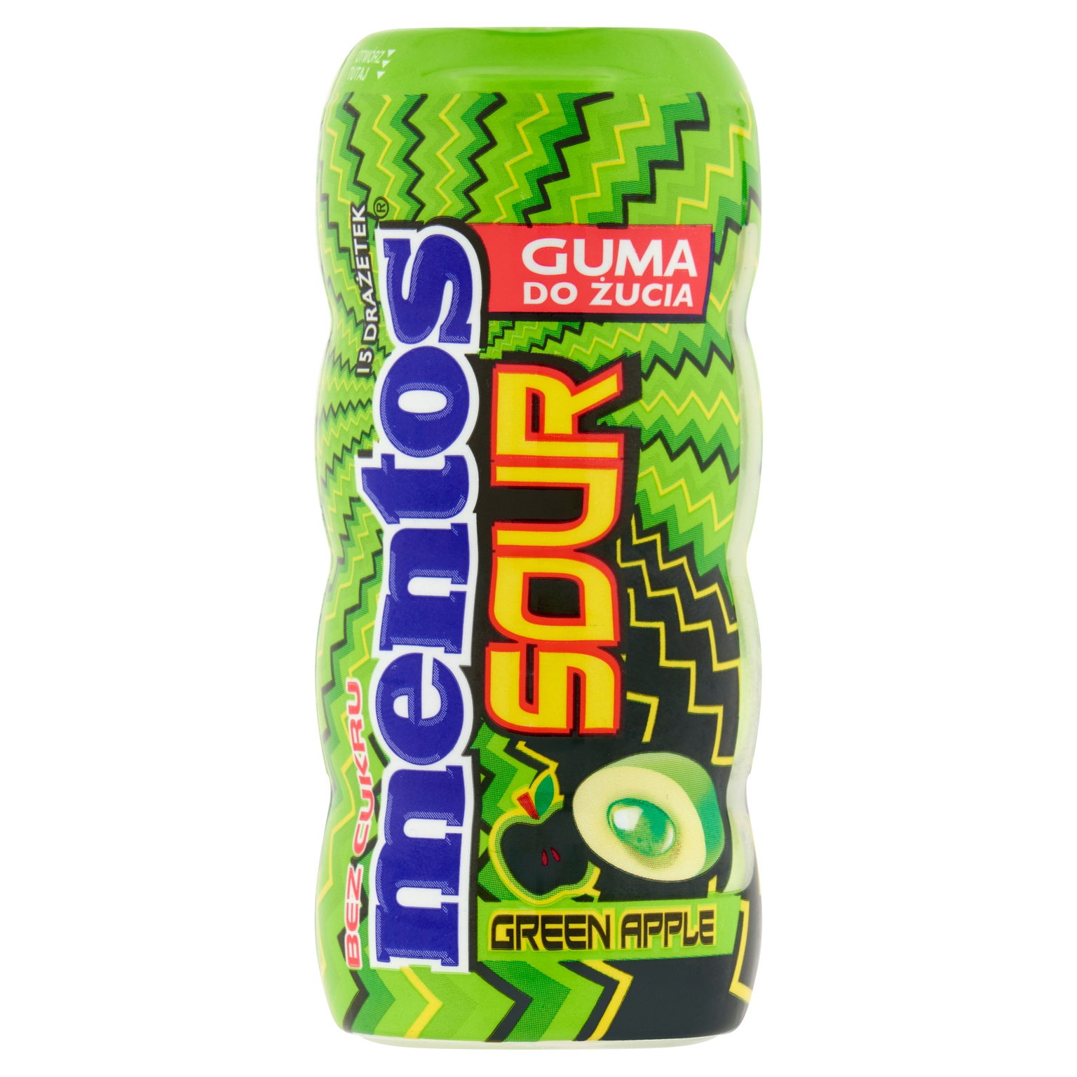 Mentos Sour Green Apple Žuvačka bez cukru 30 g (15 kusov)