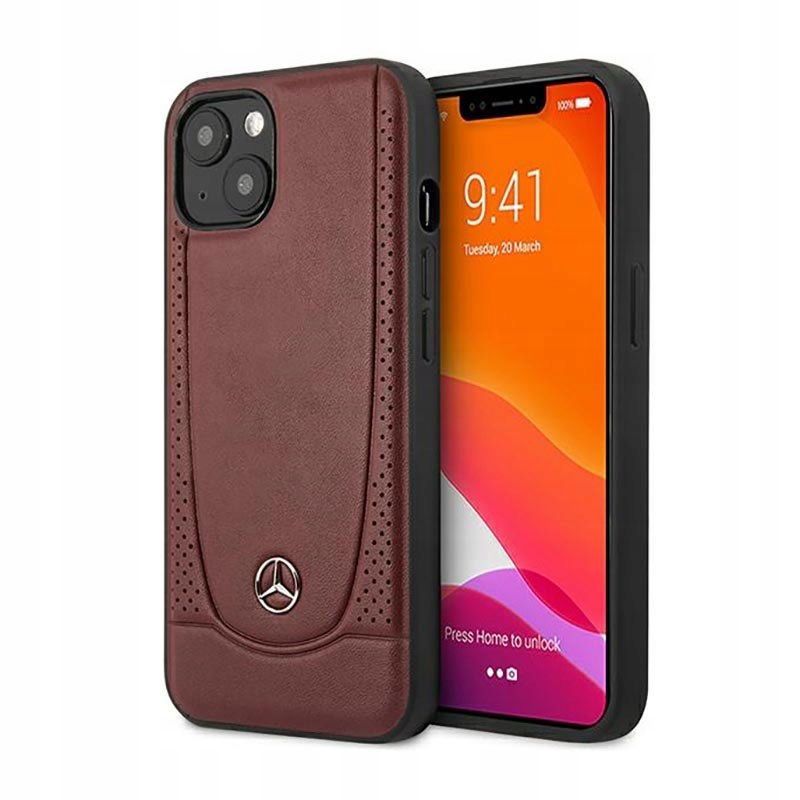 Mercedes Leather Urban Line Puzdro na iPhone 14 Plus (červené)