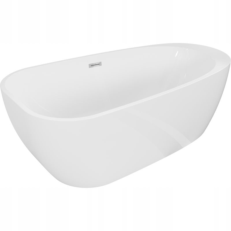 Mexen Giada voľne stojaca vaňa 170x90cm, biely lesk, chróm prepad