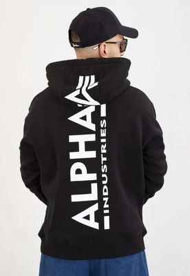 Mikina Alpha Industries s kapucňou Back Print 178318, čierna
