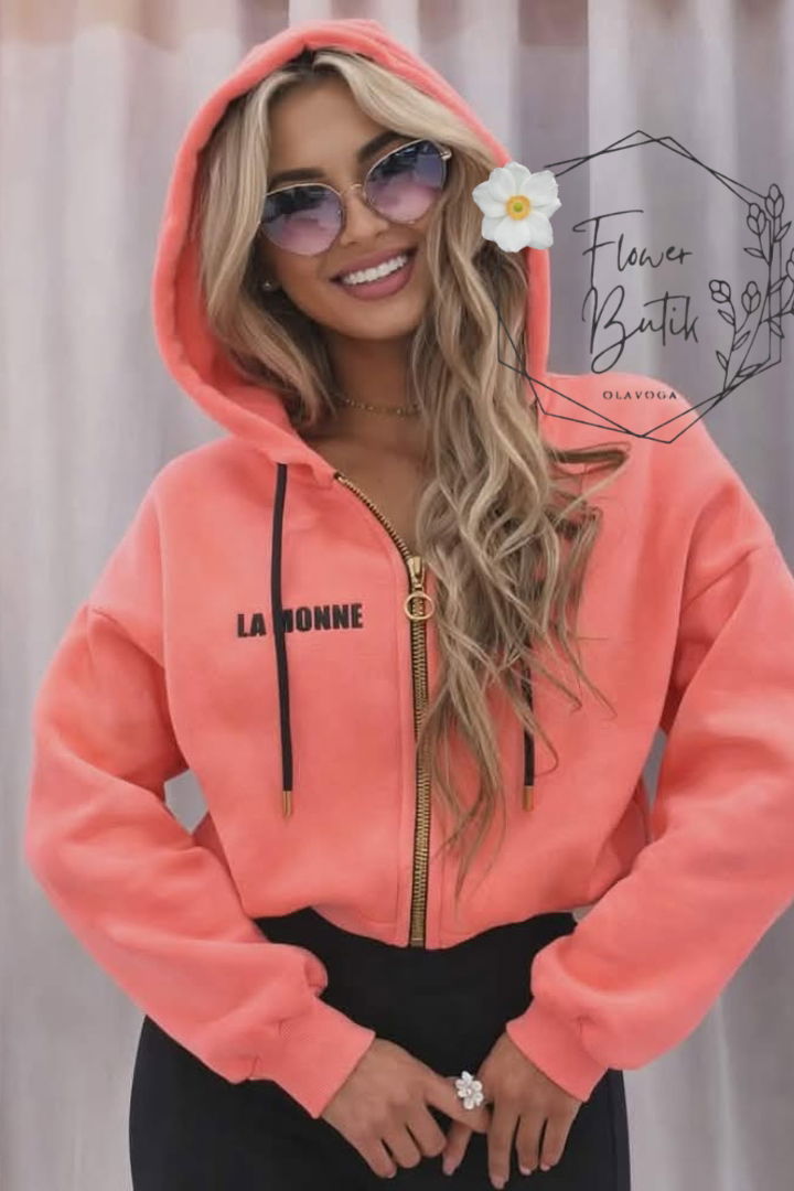 Mikina Lamonne Bella Zip Coral [Veľkosť Uni]