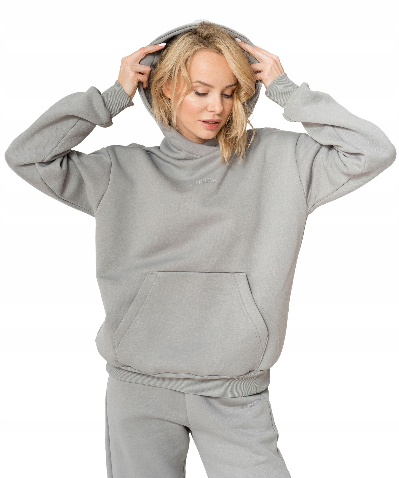 Mikina s kapucňou oversize Essentials Carpatree L šedá