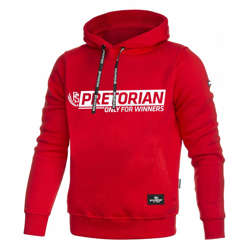 Mikina s kapucňou Pretorian „Side“ červená veľ. XXL