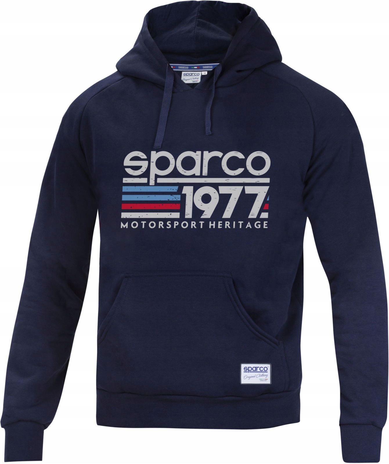 Mikina s kapucňou Sparco 1977, modrá veľ. S