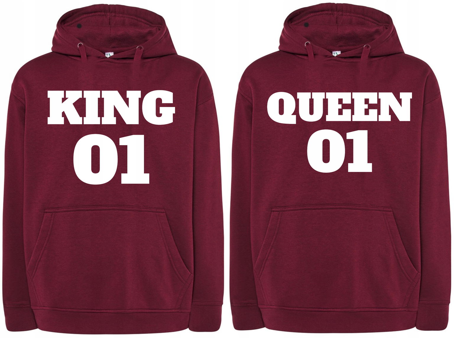 Mikiny s kapucňou pre pár Queen King Deň sv. Valentína veľ.3XL