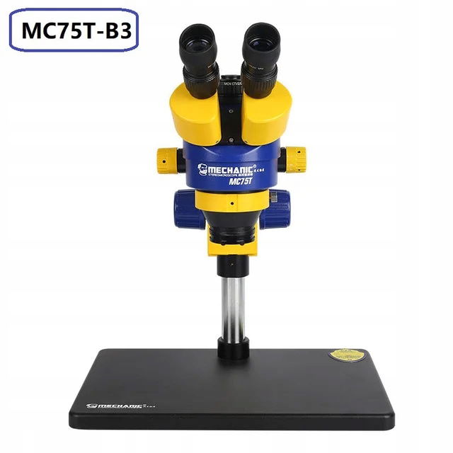 Mikroskop Stereo Triocular Mechanic MC75T B3 Minionek Led žiarič