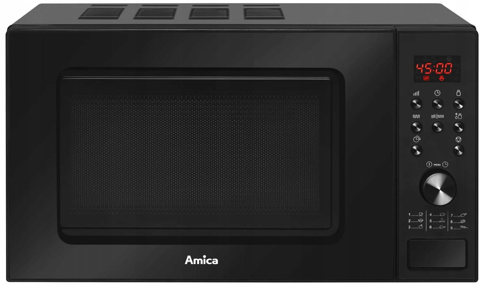 Mikrovlnná Rúra Amica 20 L Čierna, Kremenný Combigrill, 9 Programov