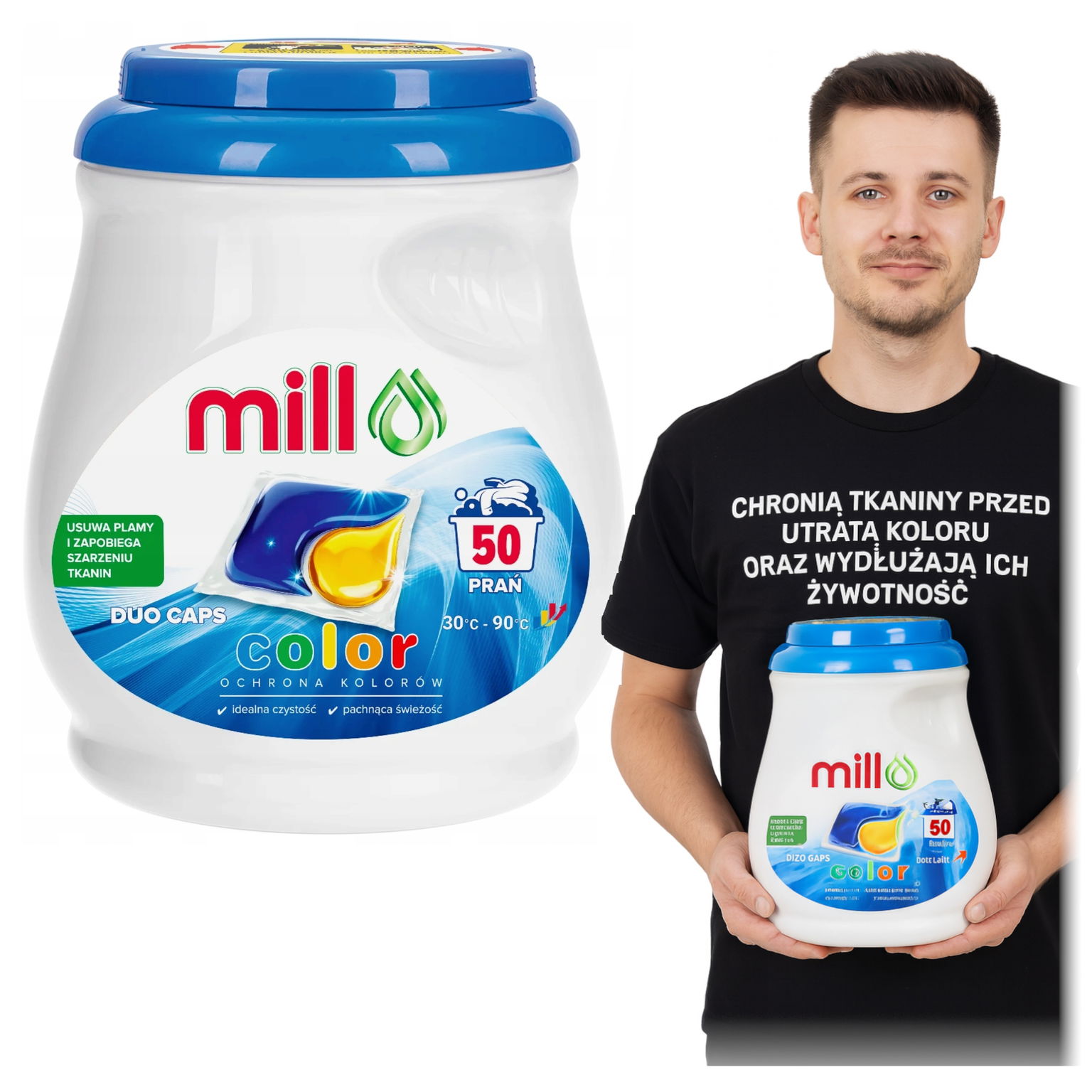 MILL Kapsule na pranie Color 50 ks na pranie farebného oblečenia na 50 praní