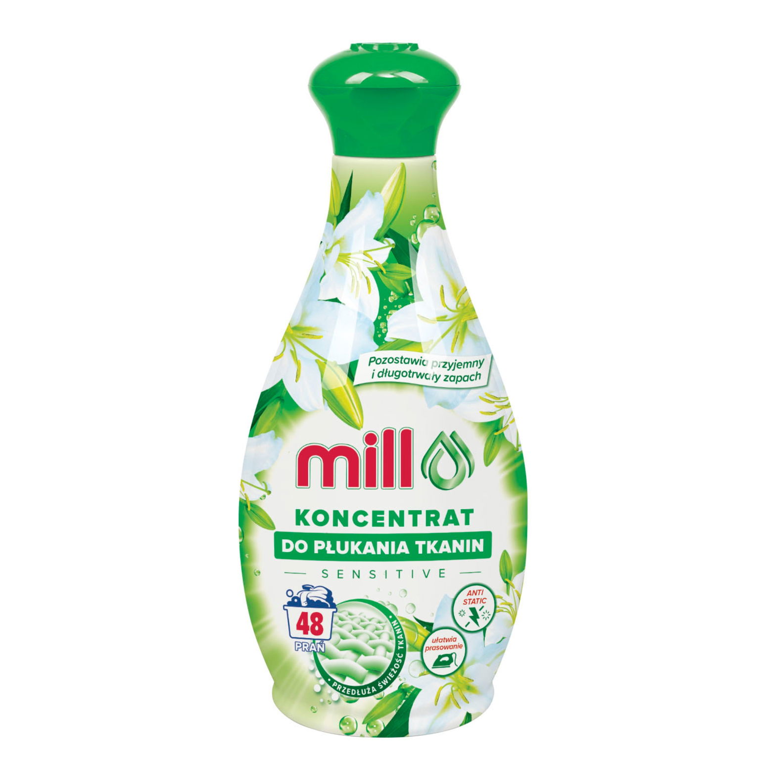 MILL Koncentrát na oplachovanie tkanín Sensitive 1,3 l Dlhotrvajúci Zápach
