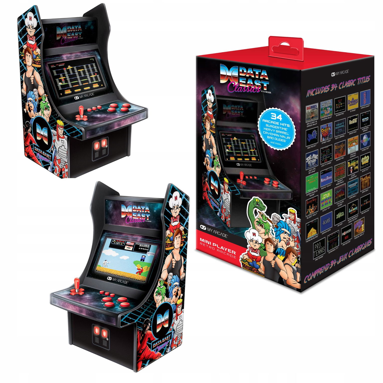 Mini Automat Data East Retro konzola s 34 klasickými hrami My Arcade