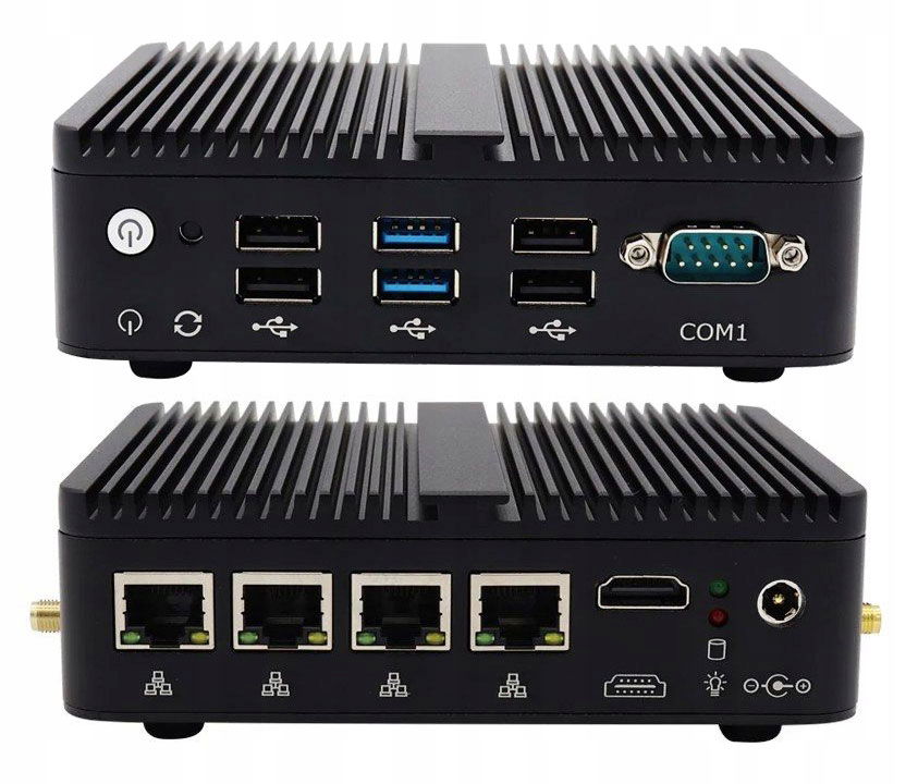Mini Pc Intel Atom 4x Lan RS232 Vpn Ruter b/w IoT