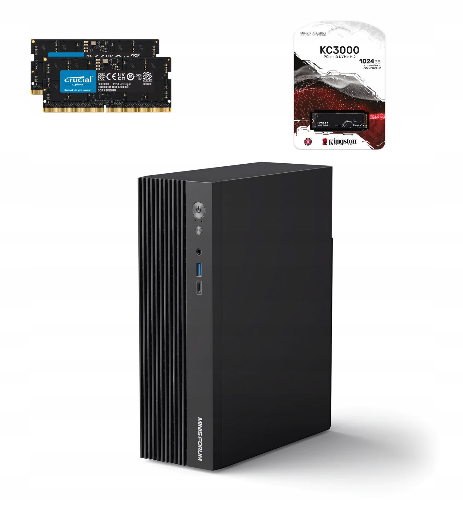 Mini Pc Sff Ryzen 9 7940HX, 64GB DDR5, 1TB KC3000, PCle 5.0 x16
