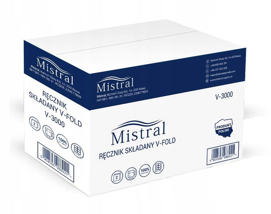 Mistral Skladacie papierové utierky Zz celulóza 2W Karton