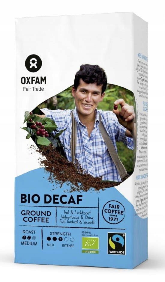 Mletá bezkofeínová káva arabica/robusta Peru Fair Trade Bio 250g Oxfam