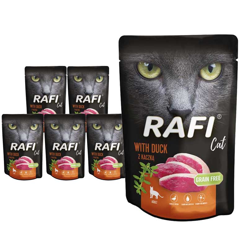 Mokré krmivo pre mačky Rafi Dolina Noteci kačica 10x100 g