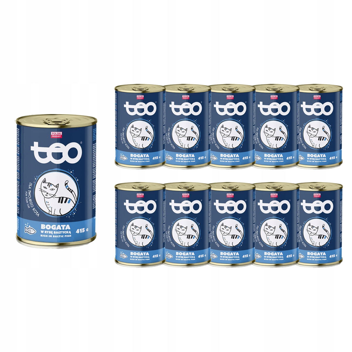 Mokré krmivo pre mačky Teo ryba 415 g x 10 kusov