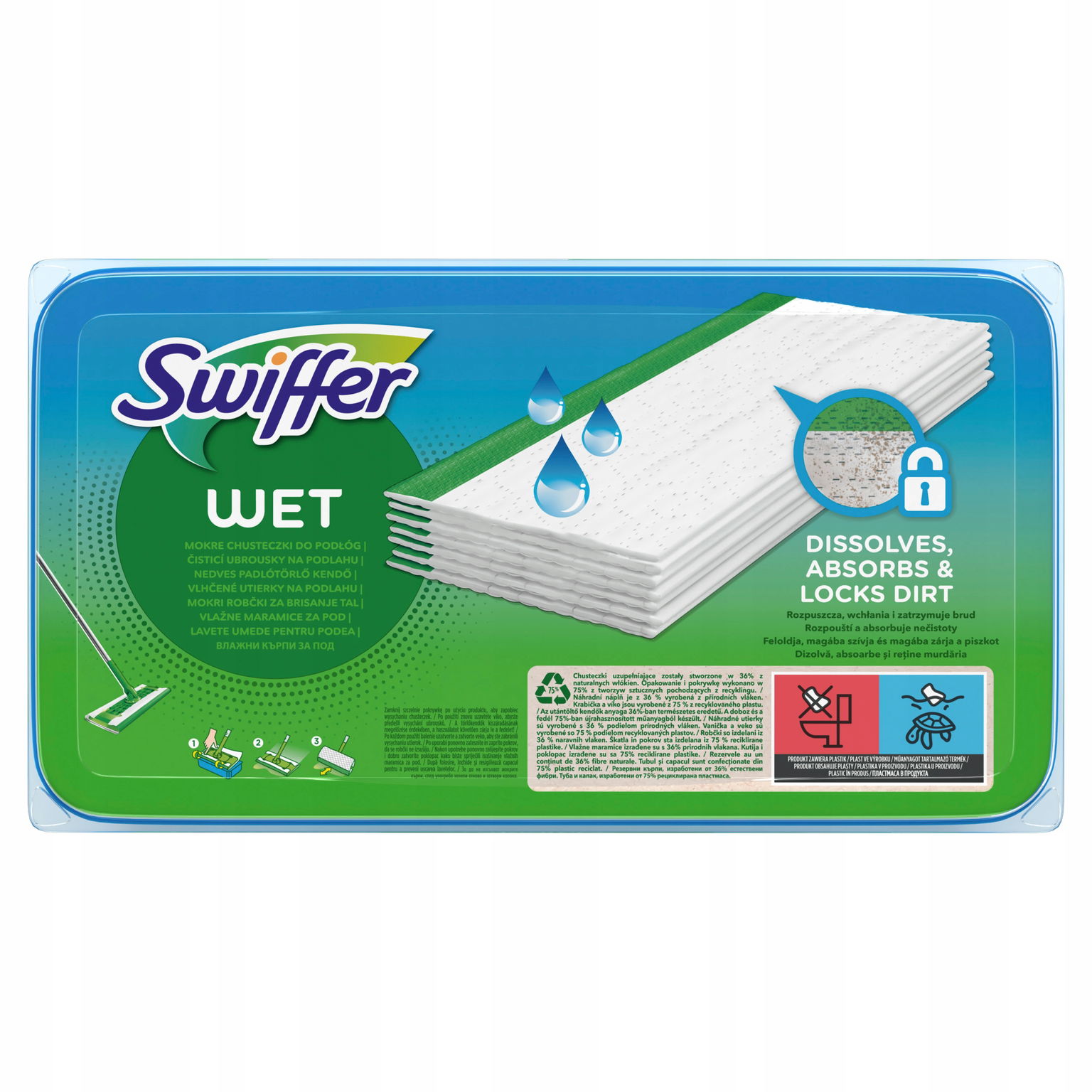 Mokré utierky na podlahy Swiffer Wet 20 kusov