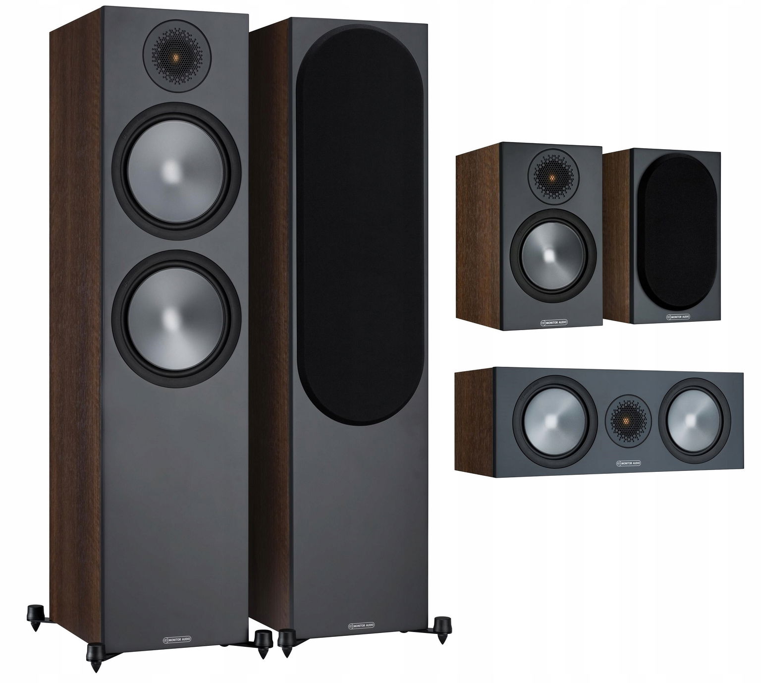 Monitor Audio Bronze 500+50+C150 Orechový Set 5.0