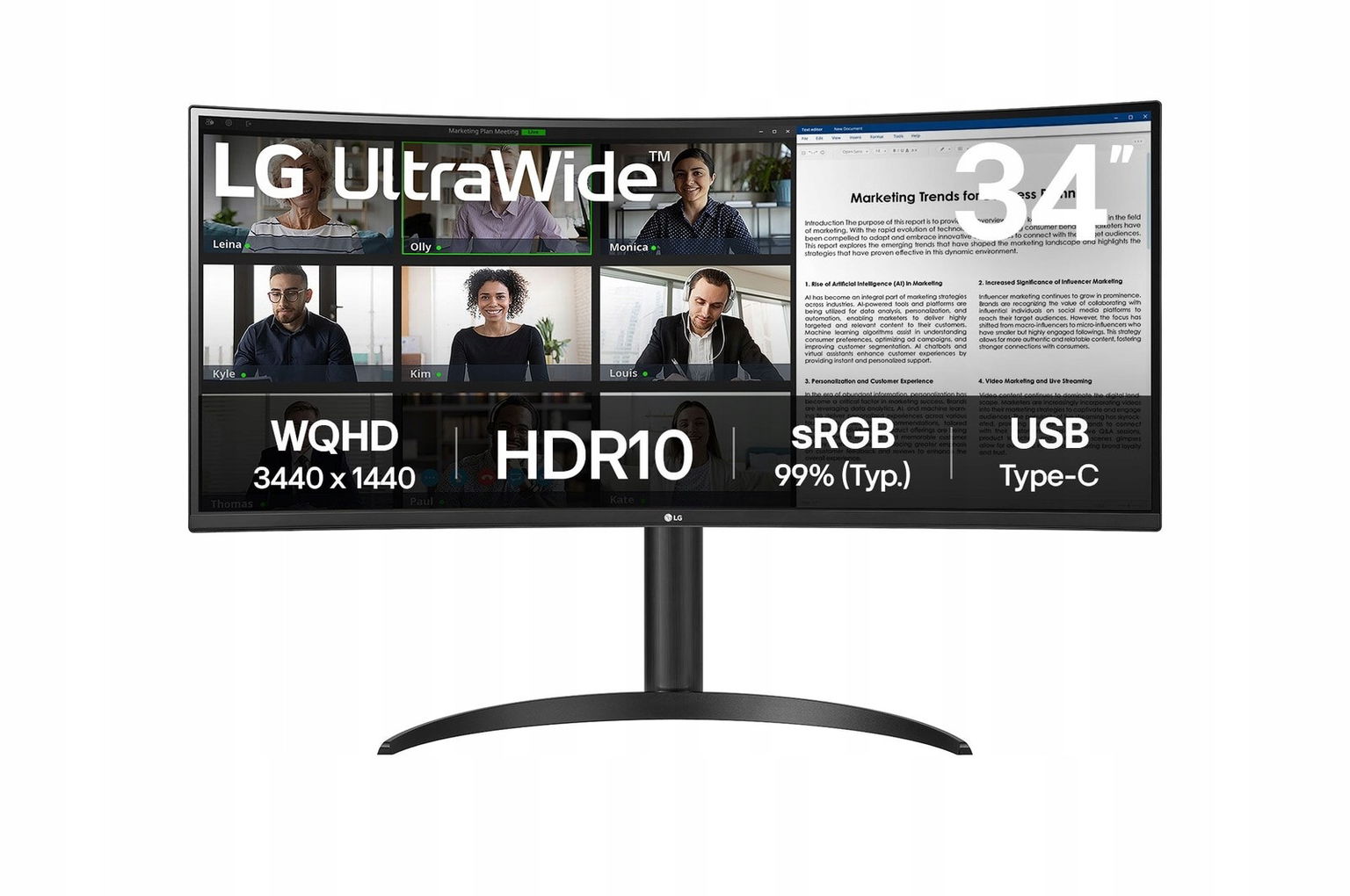 Monitor Lg Led 34" 34WR50QK-B 100Hz