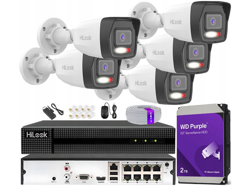 Monitorovacia sada dom Ip kamera 5x IPCAM-B6-30DL 6MPx Ir 30 m mikrofón