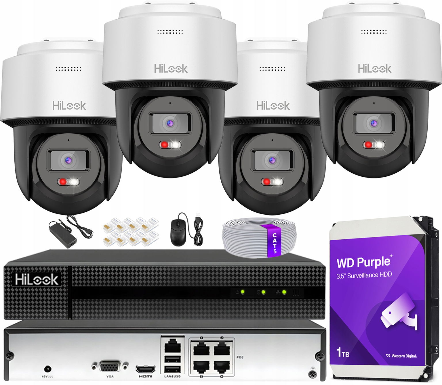 Monitorovanie Ip Sada 4 kamier PTZ-N4MP-P Tracking Audio PoE rekordér