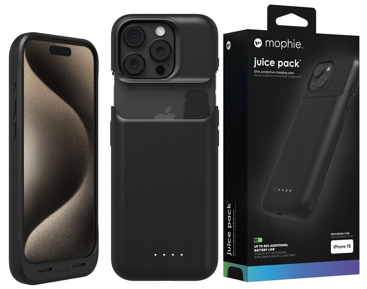 Mophie Juice Pack (2400 mAh), robustné puzdro s powerbankou pre iPhone 15