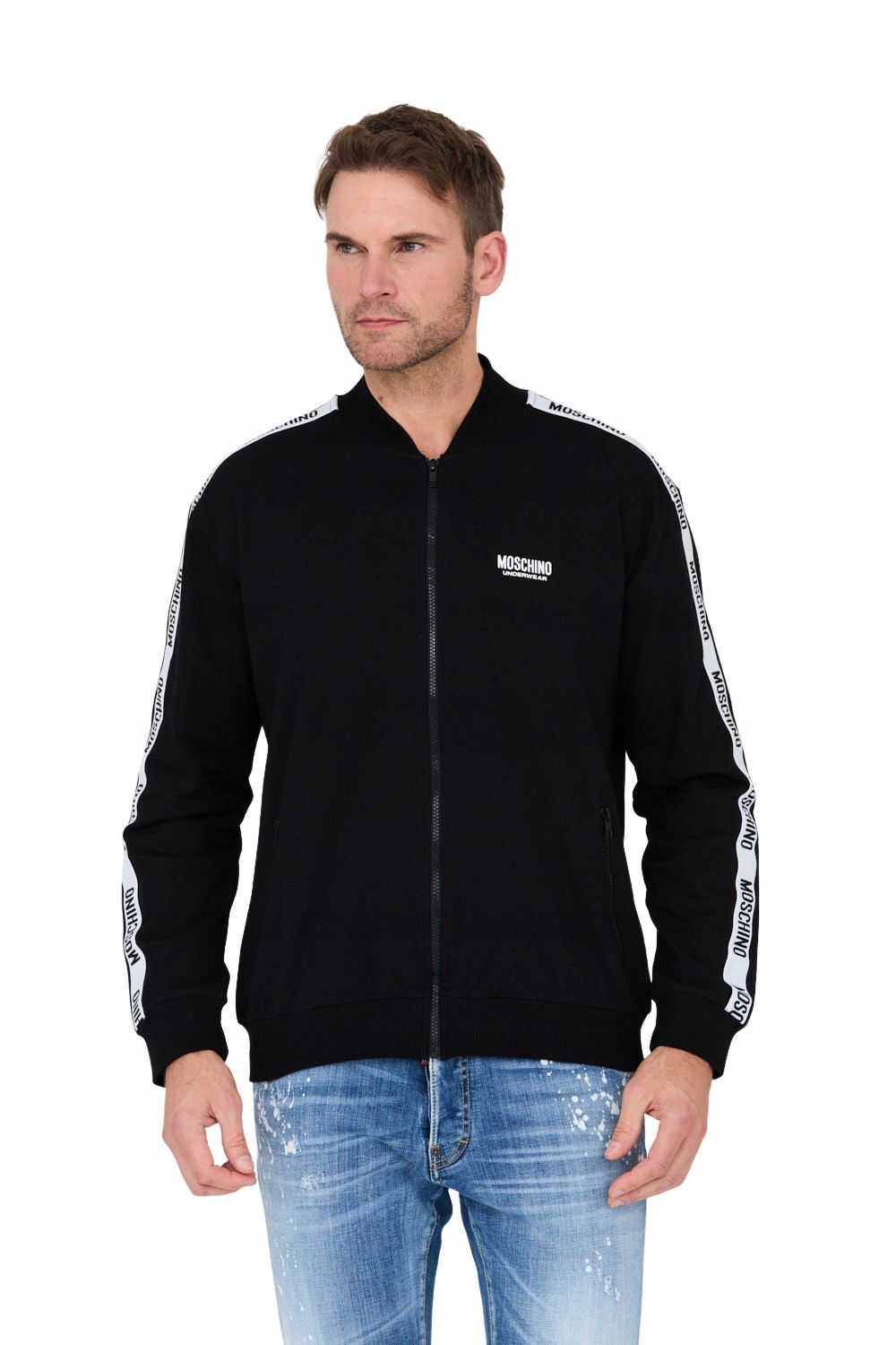 Moschino Čierna mikina s lampasmi XL