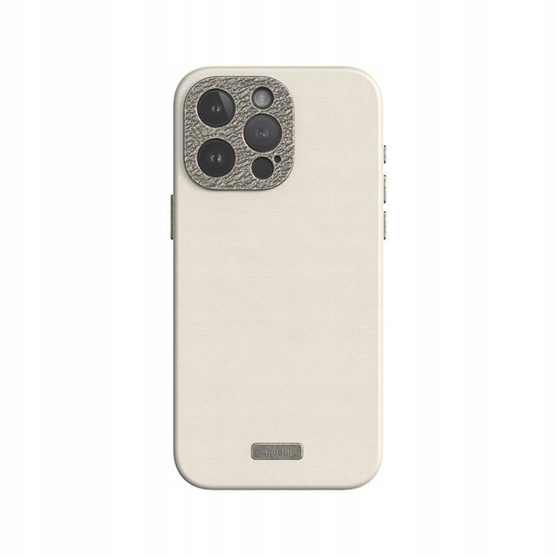 Moshi MagSafe Kožené puzdro na iPhone 15 Pro (Eggnog White)