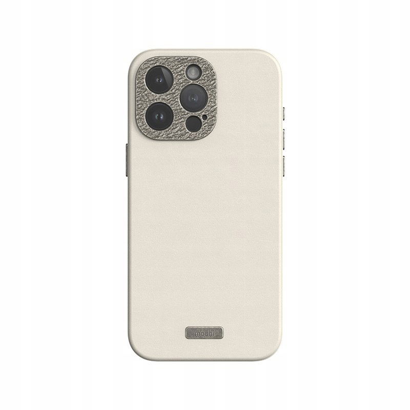 Moshi Napa MagSafe – Kožené puzdro pre iPhone 15 Pro (Eggnog White)
