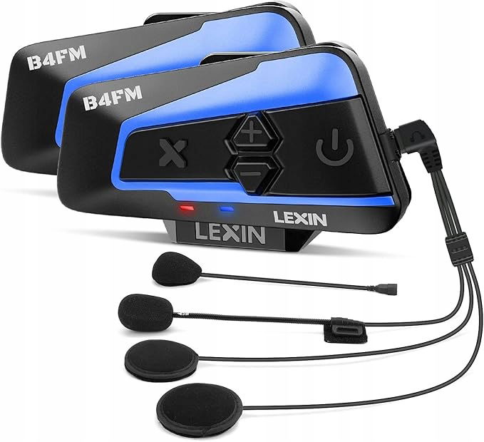 Motocyklové Interkomy Bluetooth Mikrofón Bluetooth Lexin B4FM Sada 2KS