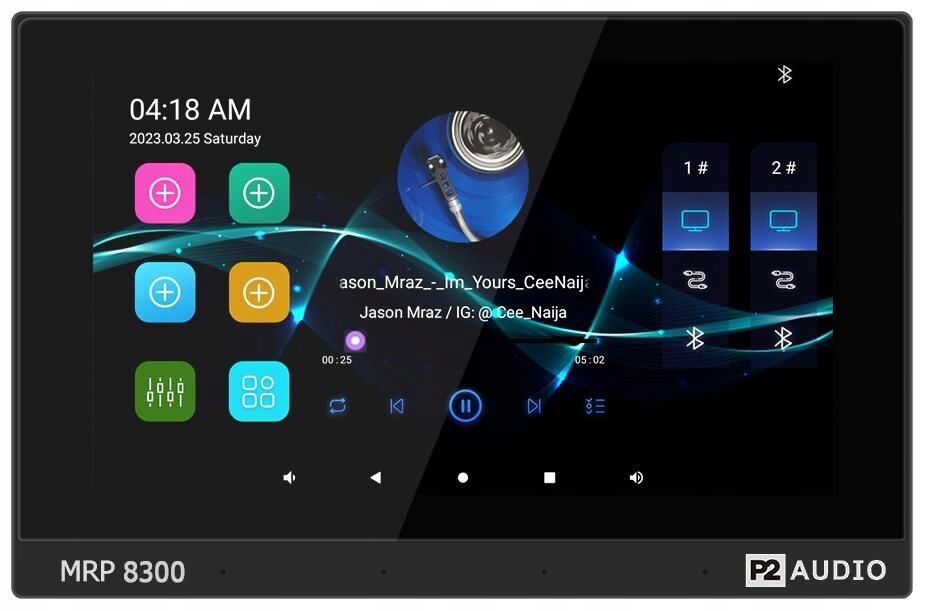 Mrp 8300 nástenný prehrávač s zosilňovačom 2 zón, Android, čierny P2