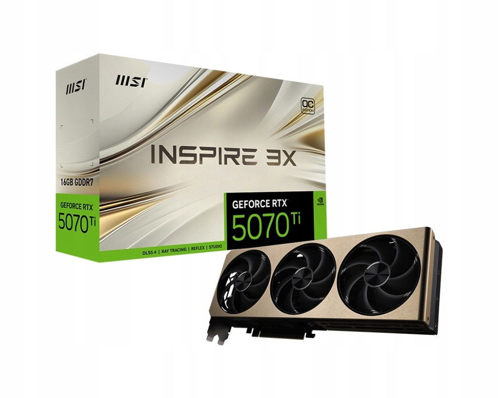 Msi Grafická karta GeForce Rtx 5070 Ti 16G Inspire 3X Oc Plus GDDR7 256bit