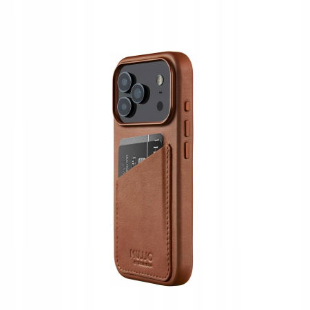 Mujjo Wallet Leather Case – kožené puzdro pre iPhone 17 Pro kompatibilné s