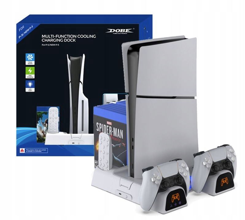 Multifunkčná nabíjacia stanica s Led chladením Pilot Hry pre PS5 Slim/pro