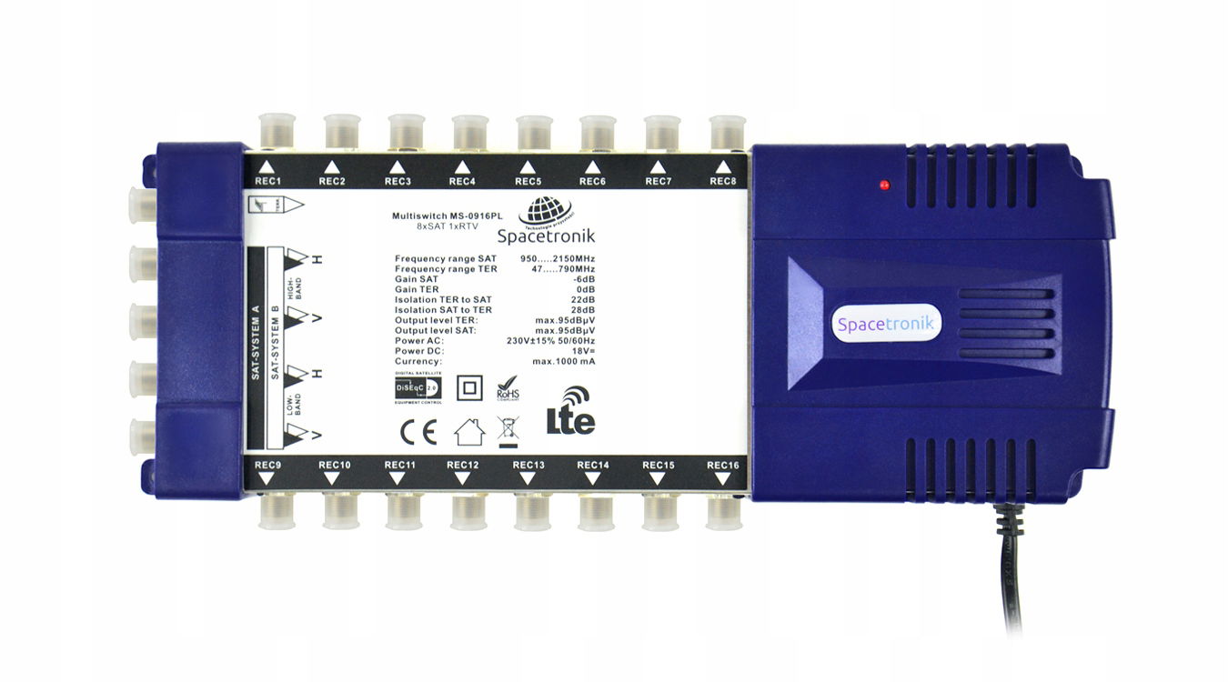 Multiprepínač Spacetronik Pro MS-0916PL 9/16