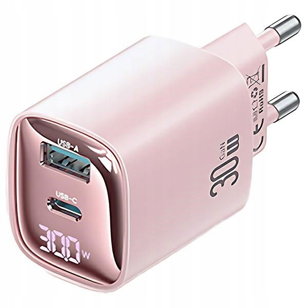 Nabíjačka 30W GaN Usb-c/usb-a Fast Charging XC ružová