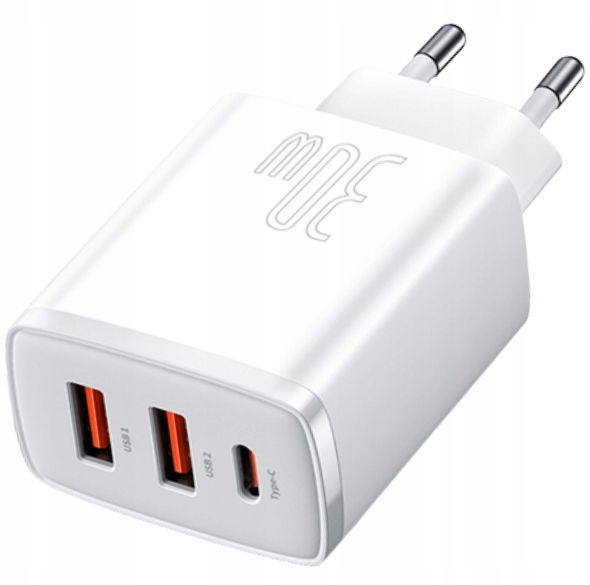 Nabíjačka Baseus 30W Qc Usb-c Pd Rýchle Nabíjanie Biela