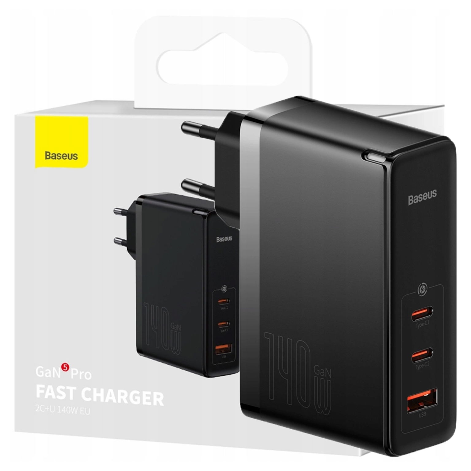 Nabíjačka Baseus GaN5 Pro 2xUSB-C Usb, 140 W (čierna)