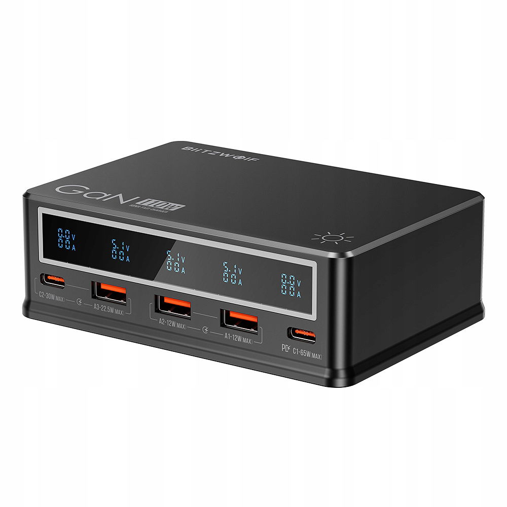 Nabíjačka Blitzwolf BW-i9 110W Pd 3xUSB-A, 2xUSB-C (čierna)