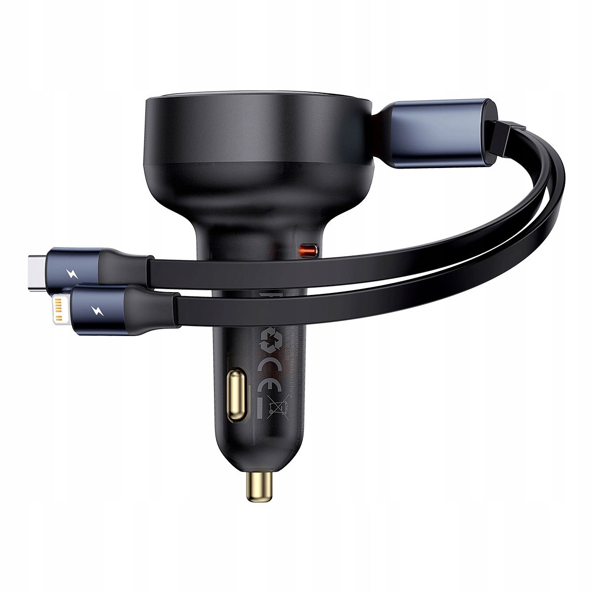 Nabíjačka do auta Baseus Enjoyment Usb-c s káblom Usb-c a Lightning 60