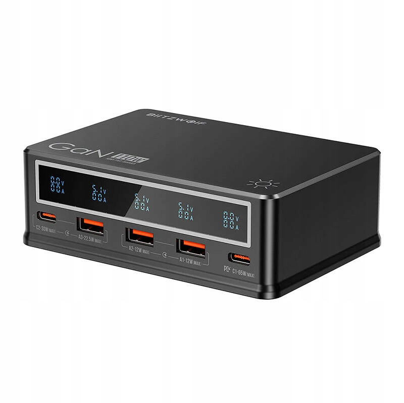 Nabíjačka do steny Blitzwolf BW-i9 110W Pd 3xUSB-A, 2xUSB-C (čierna)
