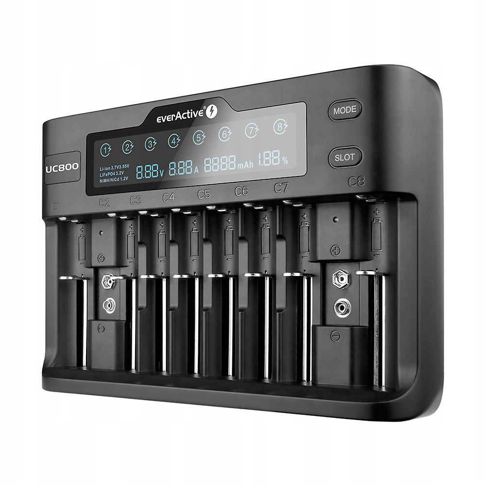 Nabíjačka everActive UC-800 R6 Aa R03 Aaa 6F22 9V