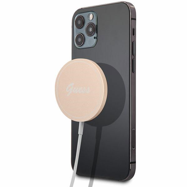 Nabíjačka Guess 15W Magsafe Zlatá Pre Iphone 12/13/14/15