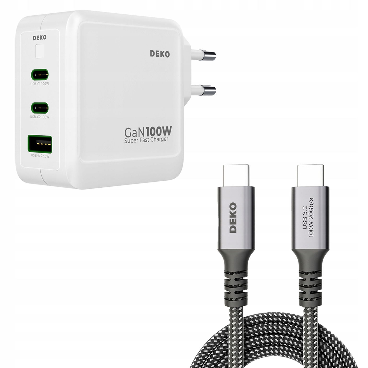 Nabíjačka Sieťová Usb C 3x Usb 67W 65W Gan Biela Kábel Usb-c 100W Pd Qc