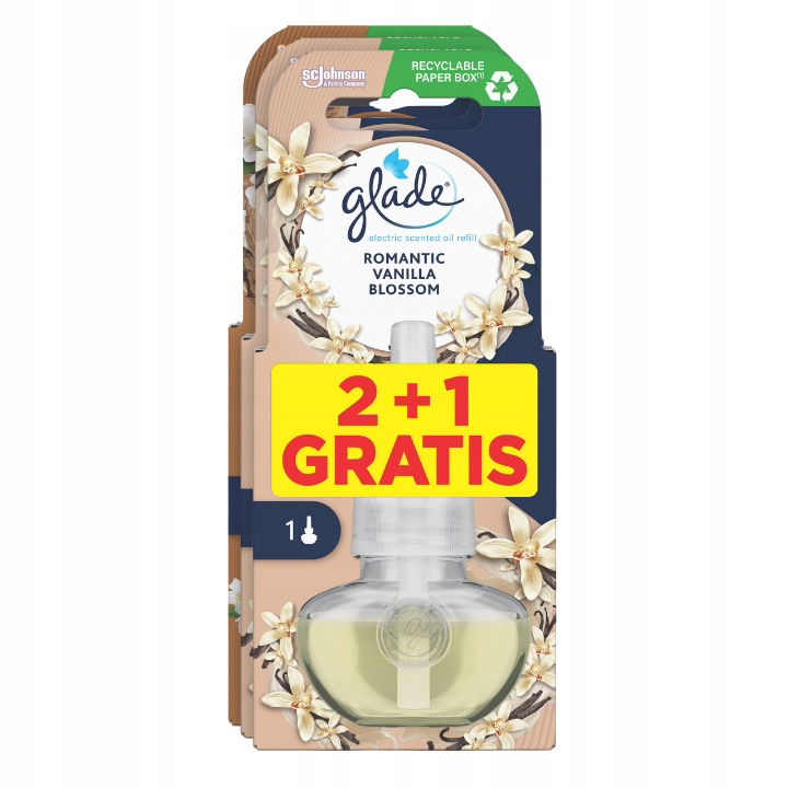 Náplň Do Elektrického Osviežovača Glade Zásoba 2+1 Vanilka Santalové Drevo