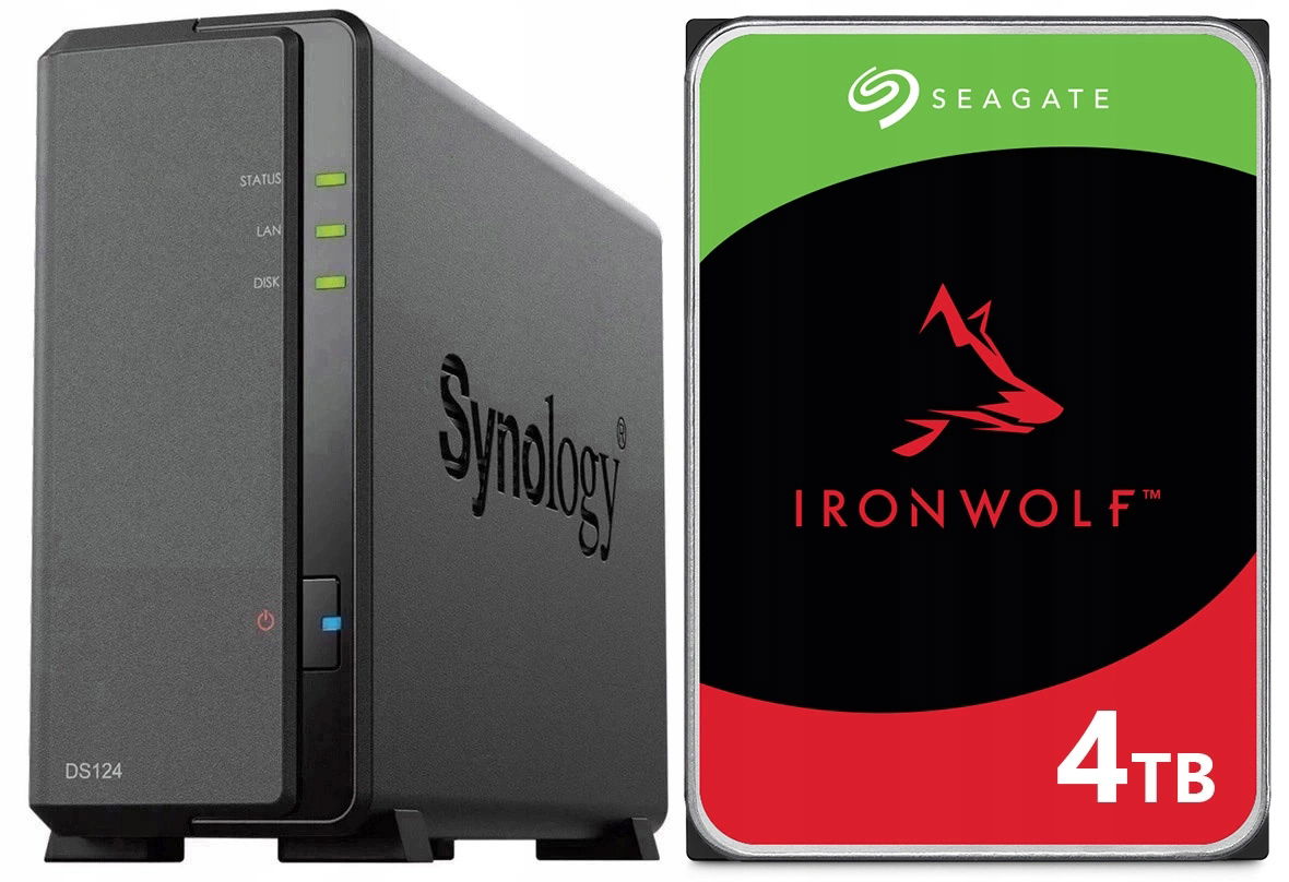 Nas server Synology DiskStation DS124 s diskom 4TB Seagate IronWolf
