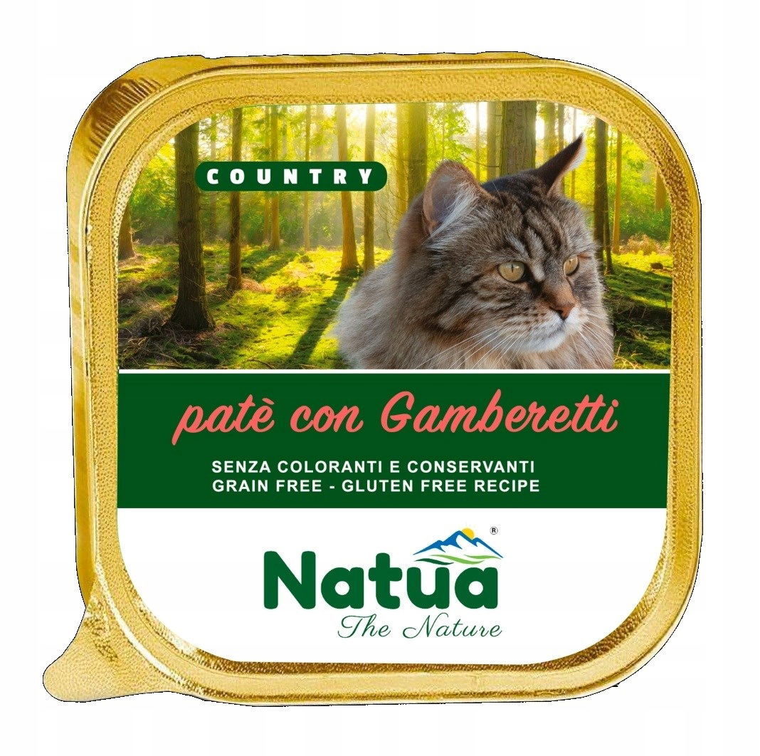 Natua Country Shrimp Krevety mokré krmivo pre mačky podnos 100 g